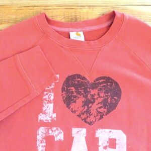 Carhartt Women's Coral Sweatshirt "I heart Carhartt" Kangaroo Pocket Size S